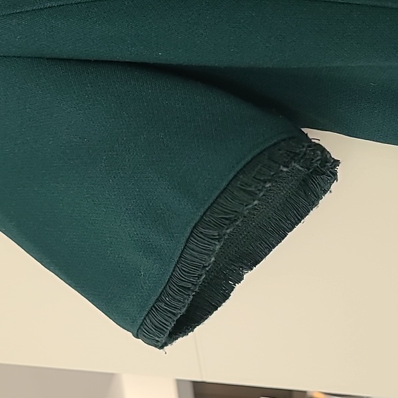 LOFT Pine Green Shift Dress w Fringe Detail - Picture 2 of 4